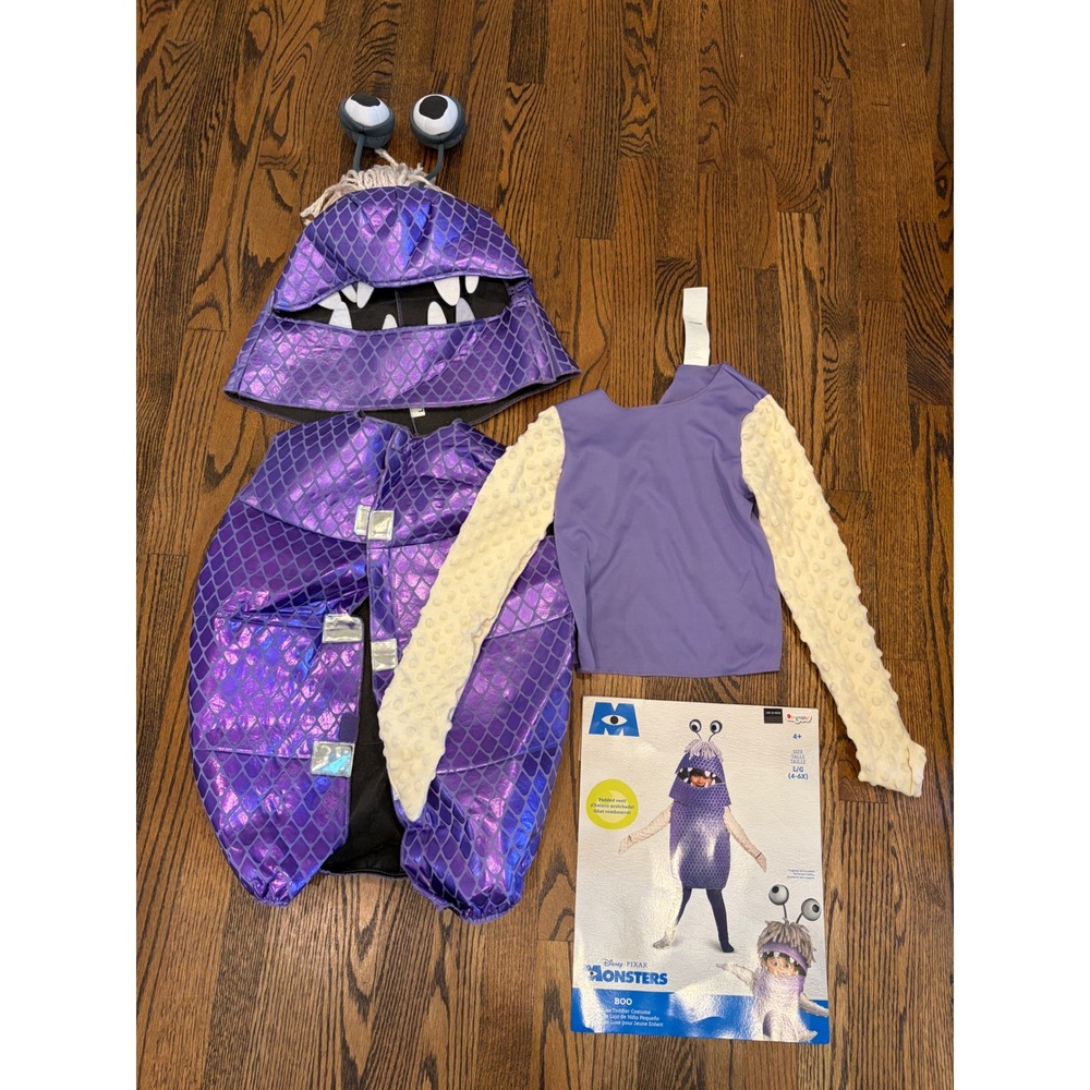 Disguise Monsters Inc Boo Costume Kids 4-6X Purple Disney Pixar Deluxe Halloween